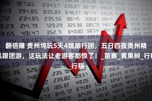 翻倍赚 贵州纯玩5天4晚旅行团，五日四夜贵州精品跟团游，这玩法让老游客都惊了！_苗寨_黄果树_行程